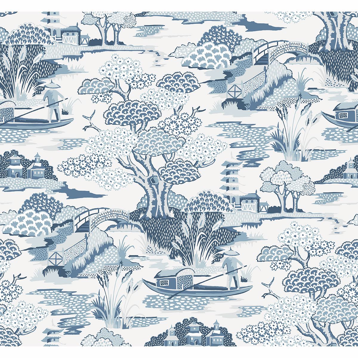 Picture of Joy De Vie Blue Toile Wallpaper