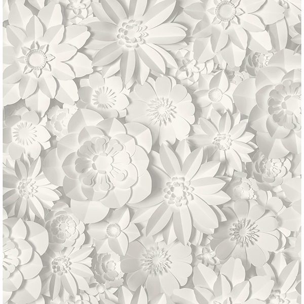 Picture of Dacre White Floral Wallpaper