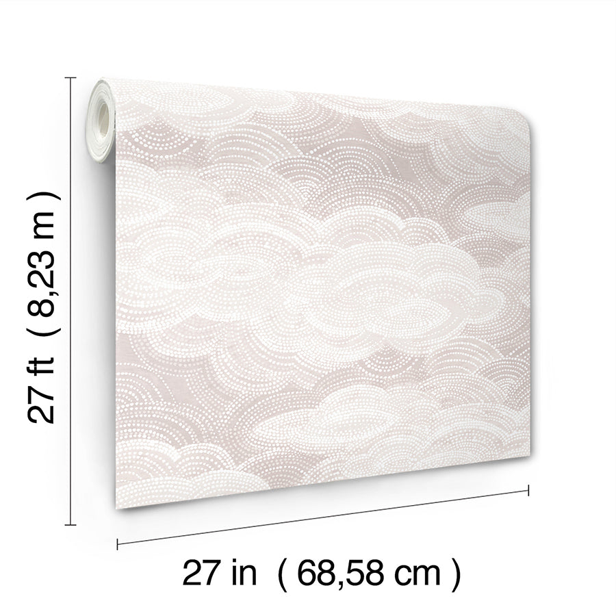 Vision Lavender Stipple Clouds Wallpaper - Brewster Wallcovering