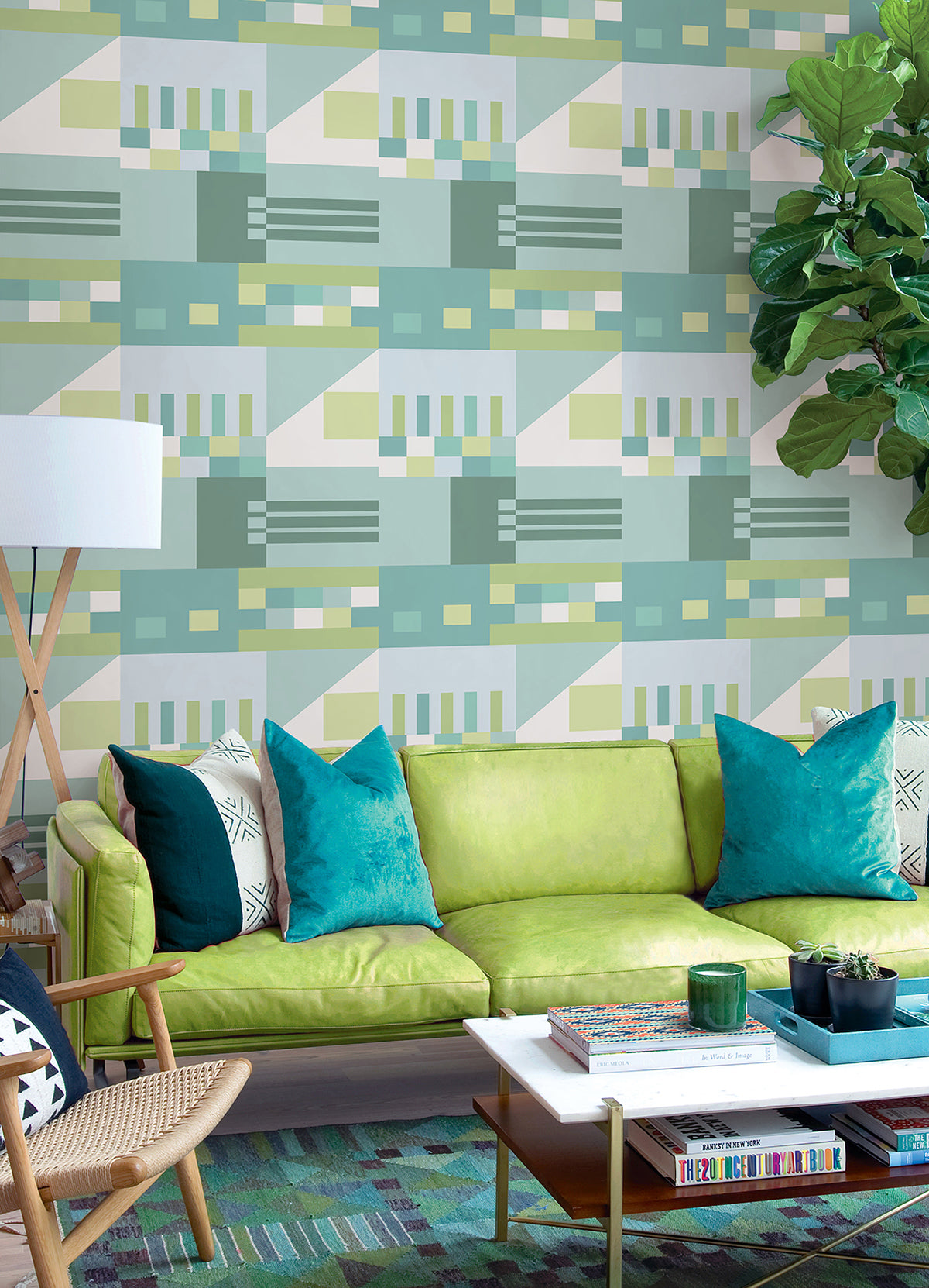 Multi Cool Kiki Shapes Peel and Stick Wallpaper - Brewster Wallcovering