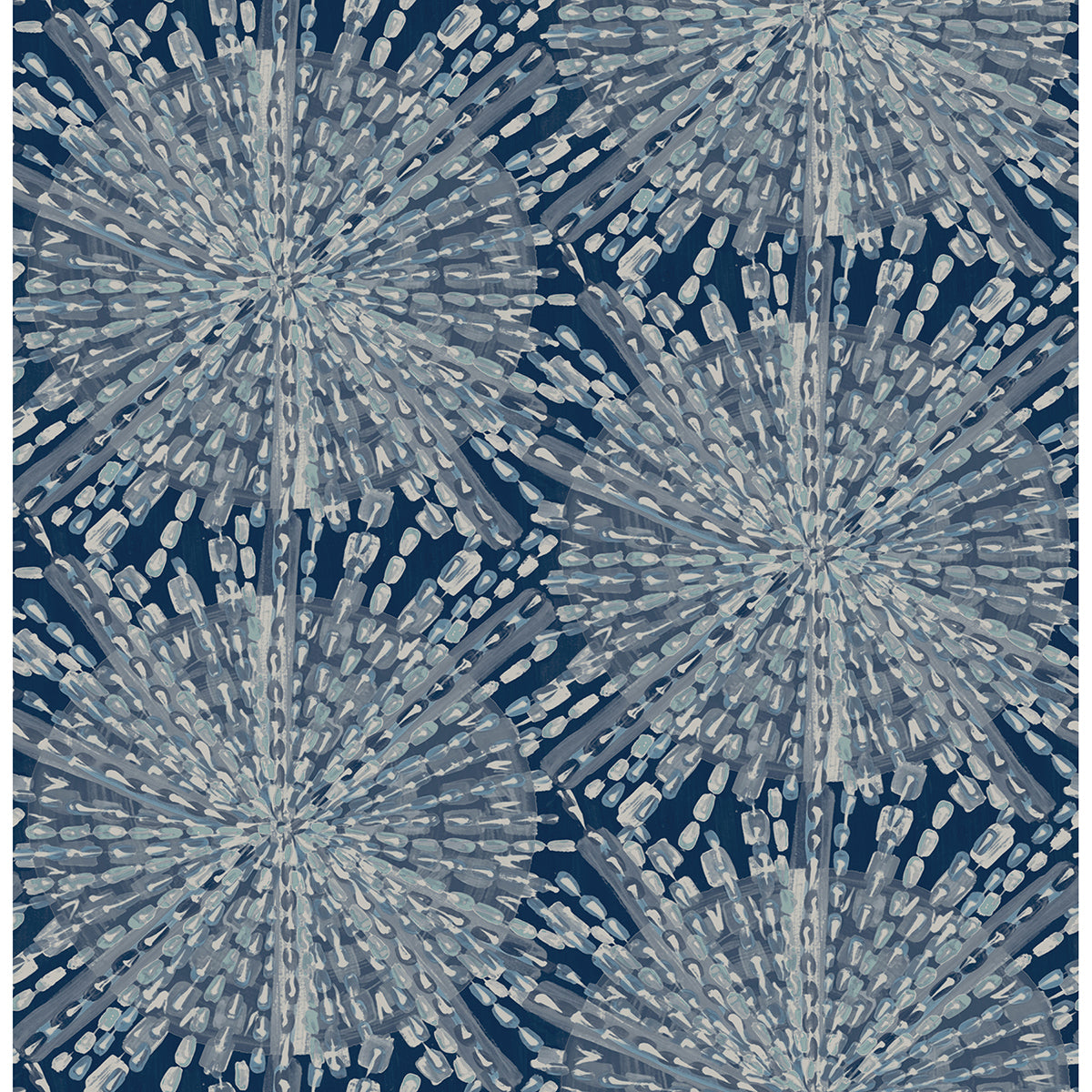 Navy Sunburst Peel and Stick Wallpaper - Brewster Wallcovering