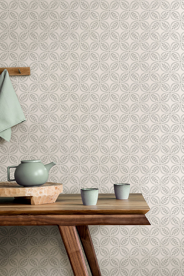 Morgrove Grey Trellis Wallpaper - Brewster Wallcovering