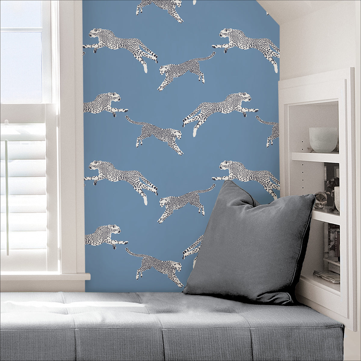 Cloud Nine Leaping Cheetah Peel and Stick Wallpaper - Brewster Wallcovering