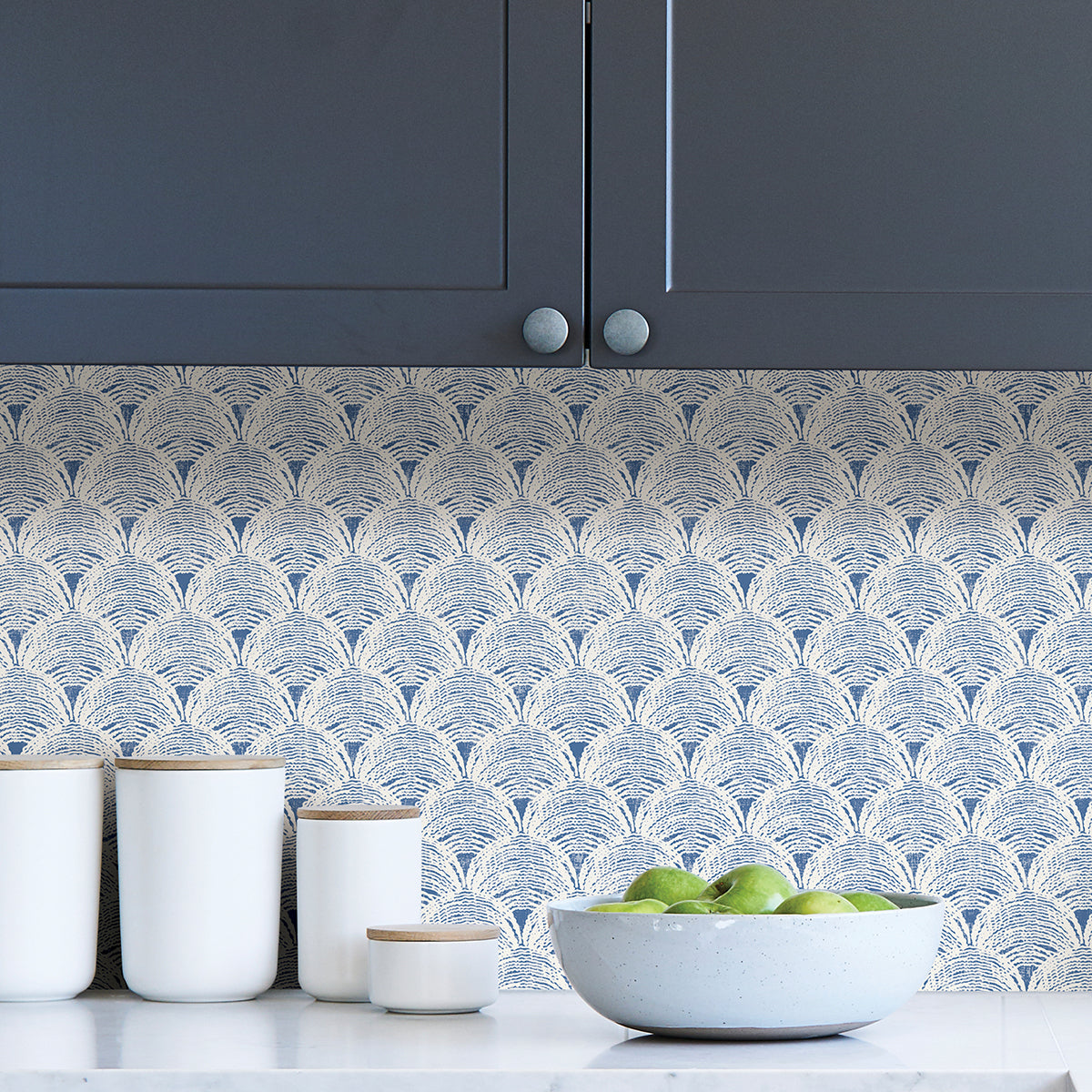 Blue Manila Peel and Stick Wallpaper - Brewster Wallcovering