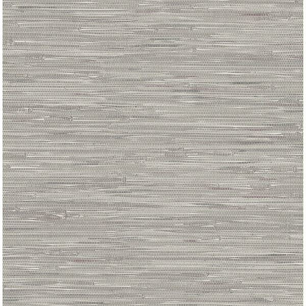 Picture of Maytal Grey Faux Grasscloth Wallpaper