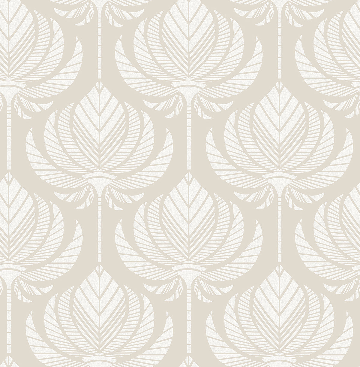 Picture of Palmier Light Grey Lotus Fan Wallpaper