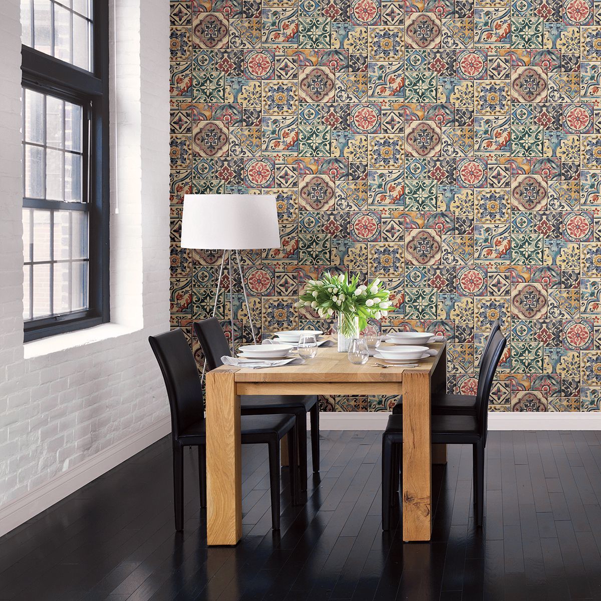 Estrada Multicolor Marrakesh Tiles Wallpaper - Brewster Wallcovering