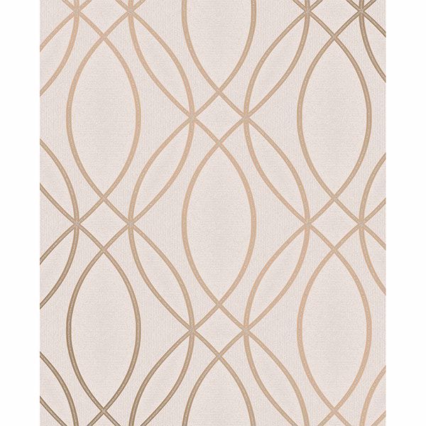 Picture of Lisandro Rose Gold Geometric Lattice Wallpaper