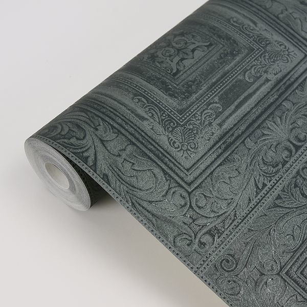 Olsson Dark Green Wood Panel Wallpaper - Brewster Wallcovering