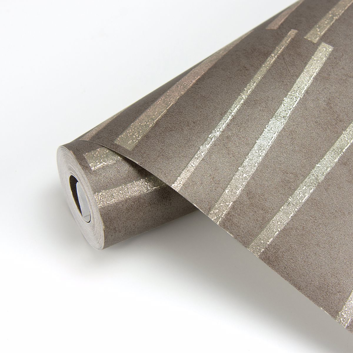 Luminescence Brown Abstract Stripe Wallpaper - Brewster Wallcovering