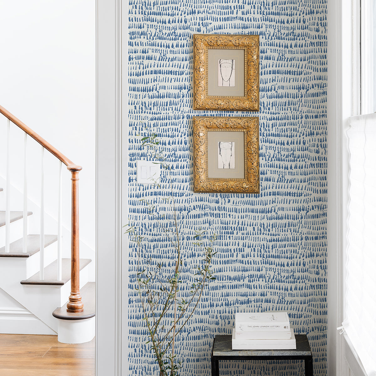 Blue Kylver Peel and Stick Wallpaper - Brewster Wallcovering