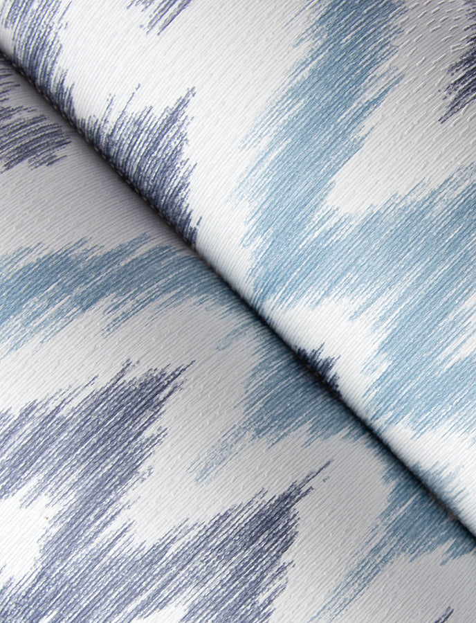 Solola Blue Ikat Wallpaper - Brewster Wallcovering