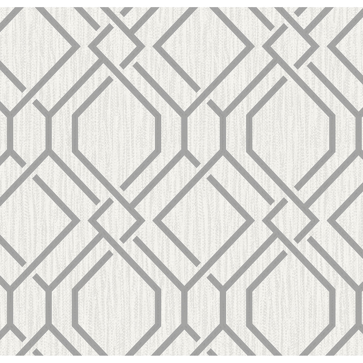 Frege Grey Trellis Wallpaper - Brewster Wallcovering