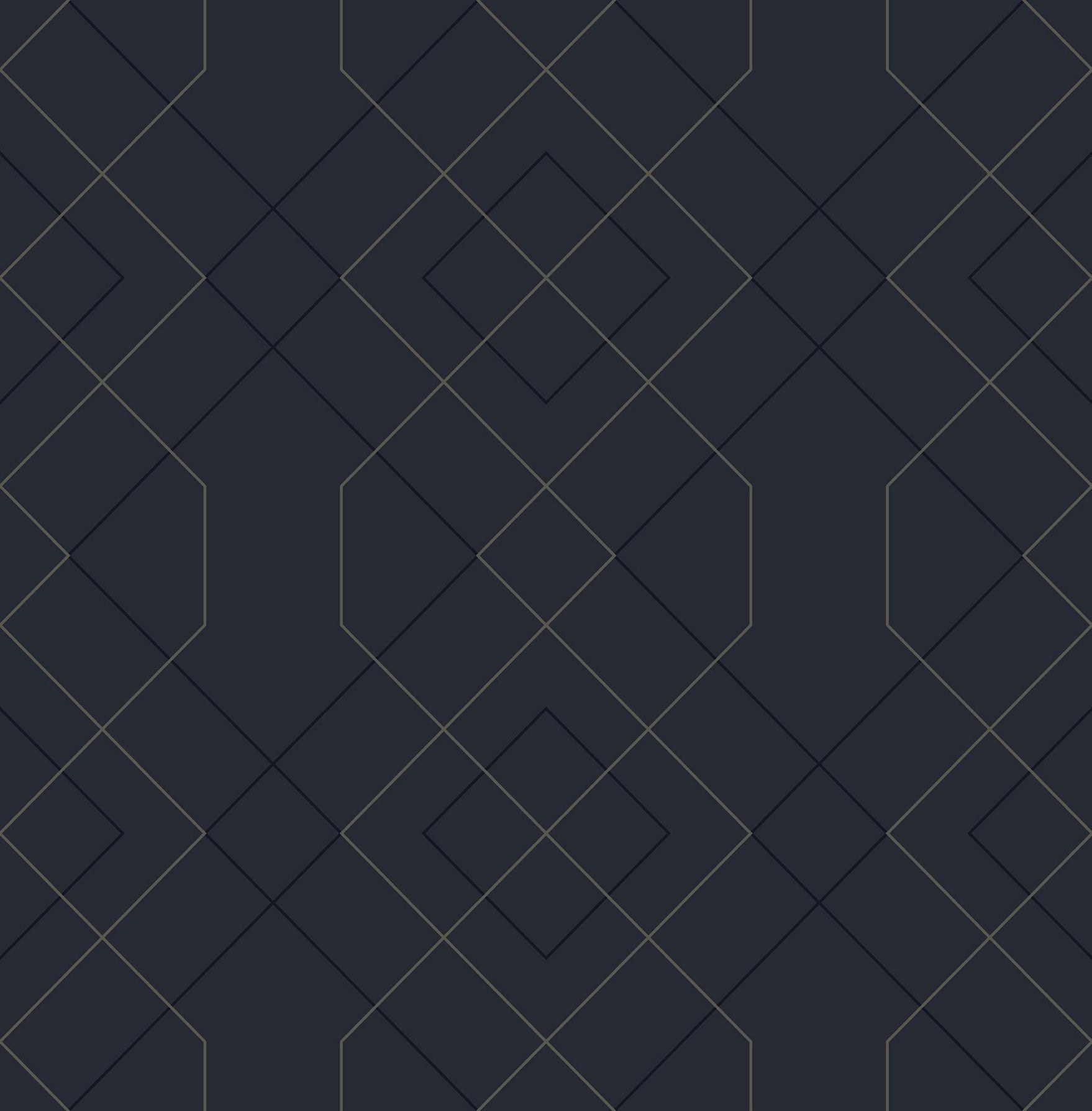 Picture of Ballard Indigo Geometric Wallpaper- Scott Living