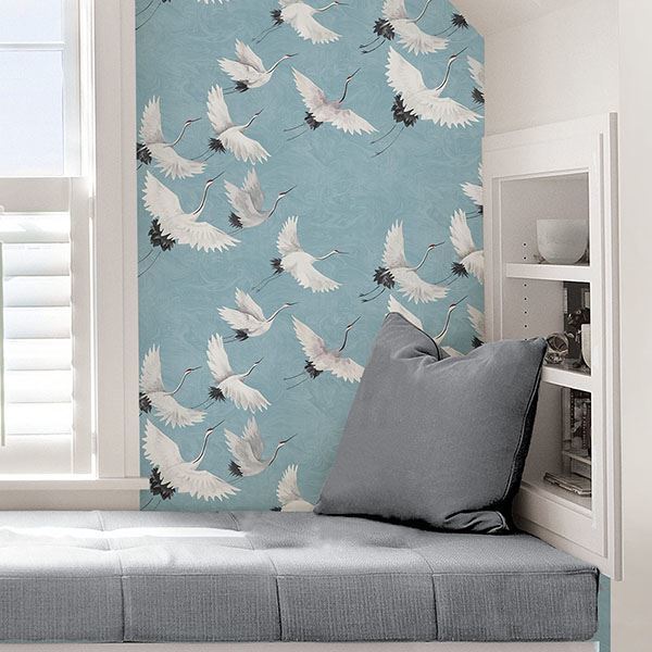 Blue Halcyon Peel & Stick Wallpaper - Brewster Wallcovering