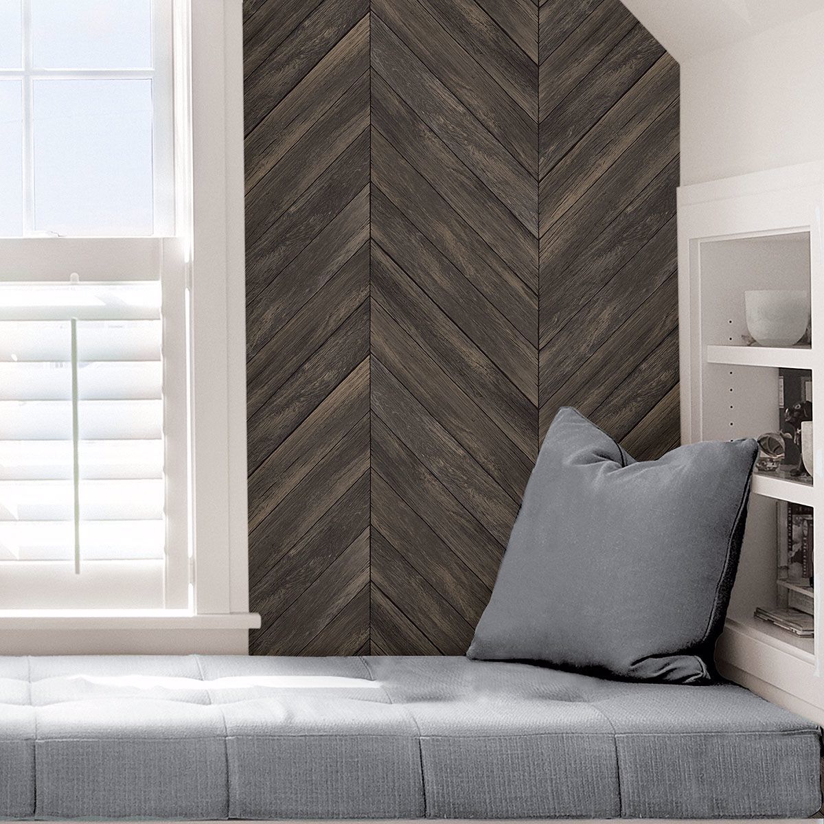 Wildwood Walnut Peel and Stick Wallpaper - Brewster Wallcovering