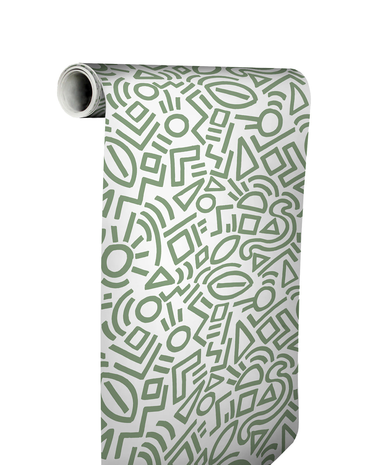 Sage Doodle Abstract Peel and Stick Wallpaper - Brewster Wallcovering