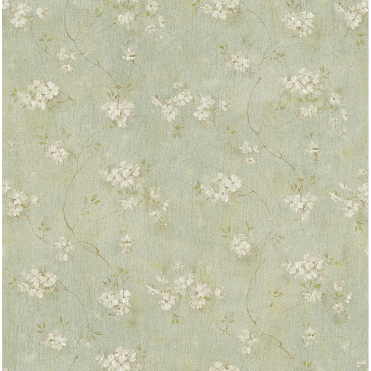 Picture of Braham Aqua Floral Trail Wallpaper