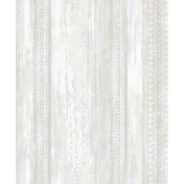 Picture of Blair Dove Ikat Stripe Wallpaper