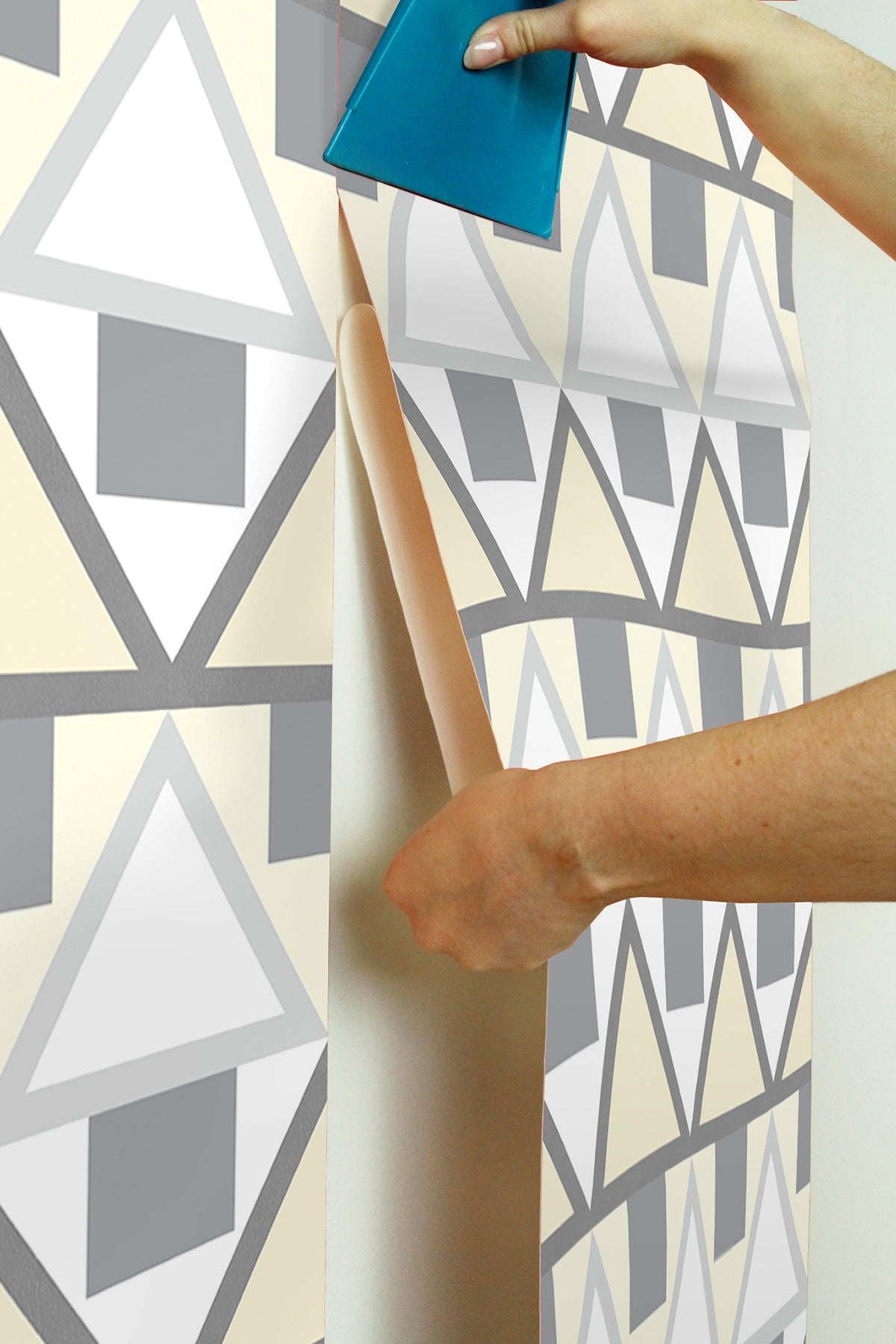 Grey Madaket Geometric Peel and Stick Wallpaper - Brewster Wallcovering