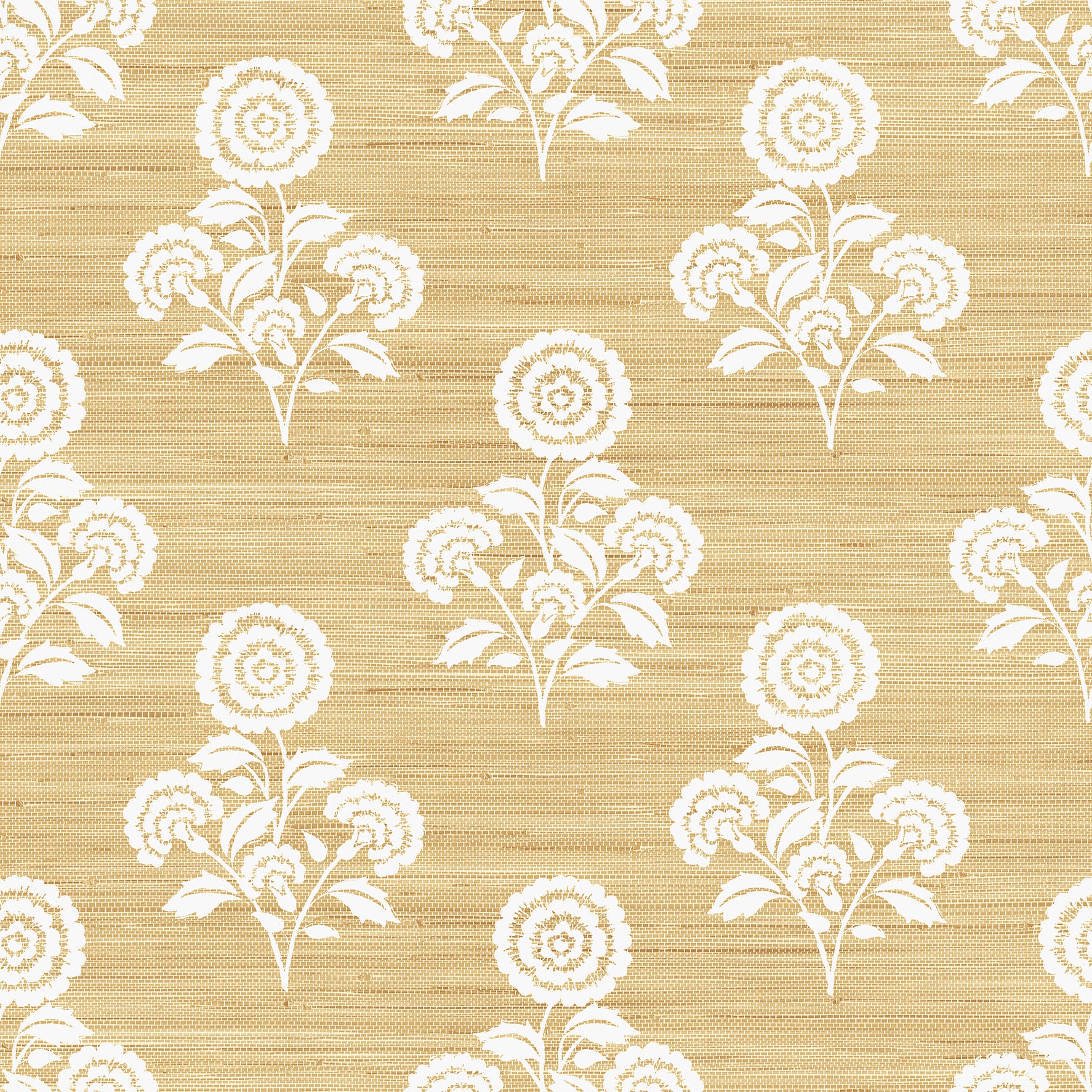 Picture of Flourish Block Print Wheat Faux Grasscloth Peel and Stick Wallpaper