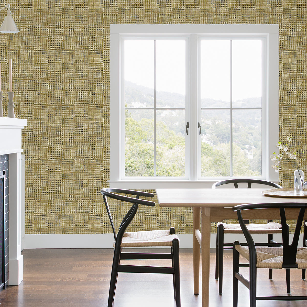 Ting Brown Lattice Wallpaper - Brewster Wallcovering