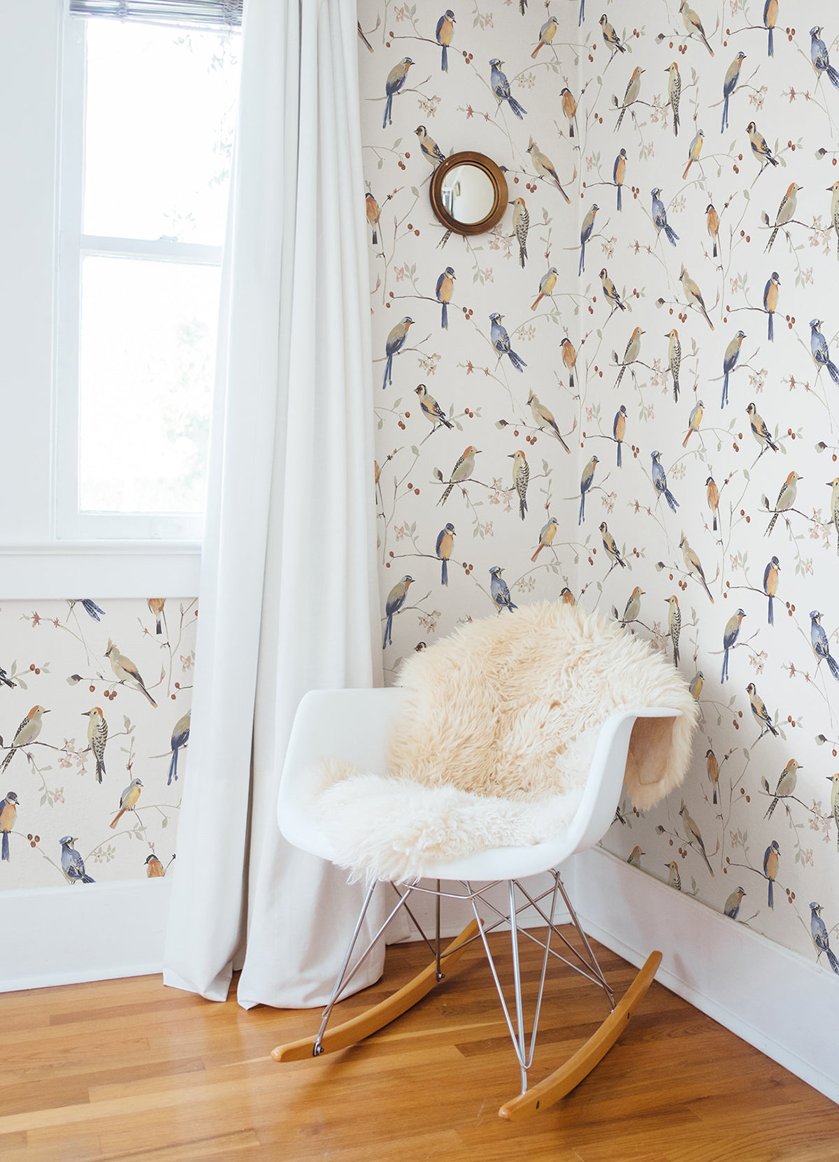 Birdsong Orange Trail Wallpaper - Brewster Wallcovering