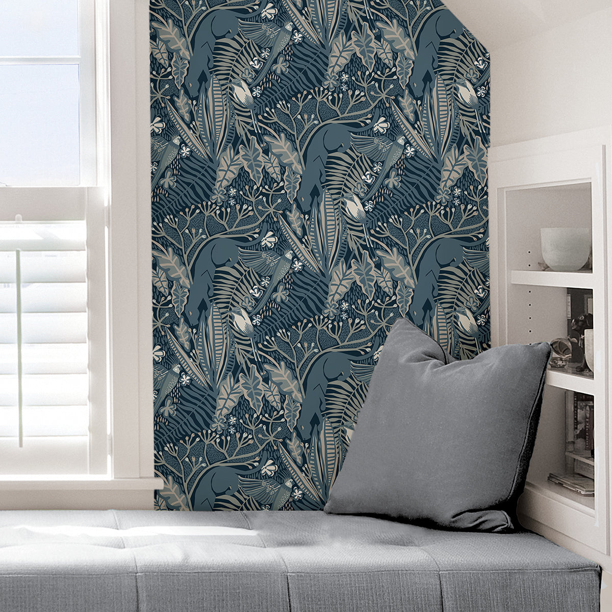 Blue Poise Peel and Stick Wallpaper - Brewster Wallcovering