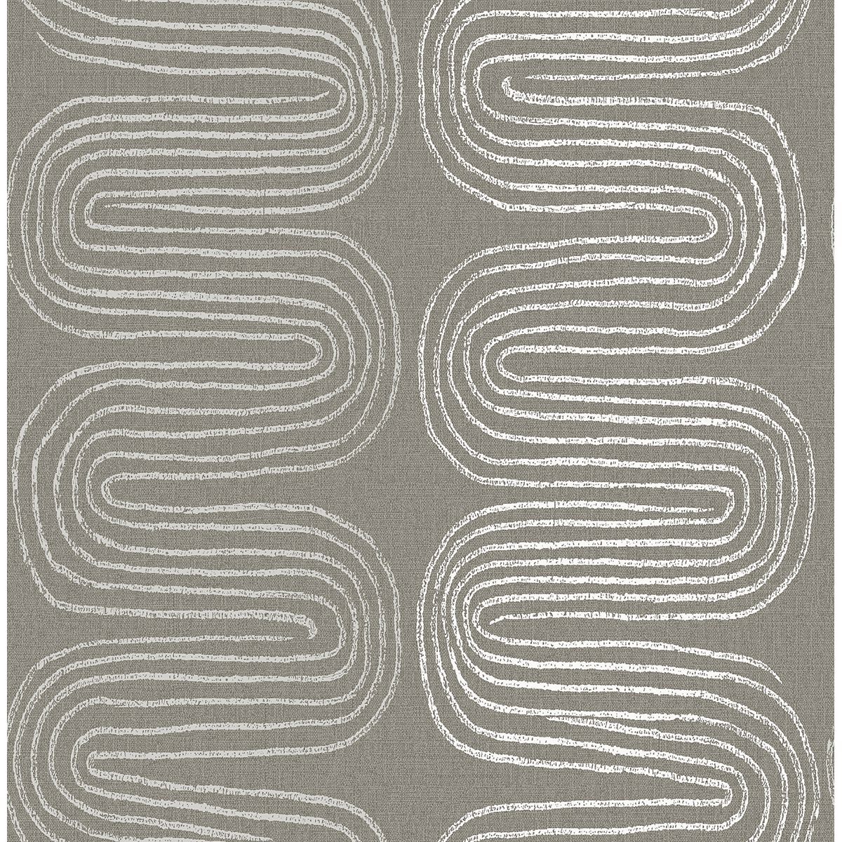 Picture of Zephyr Brown Abstract Stripe Wallpaper