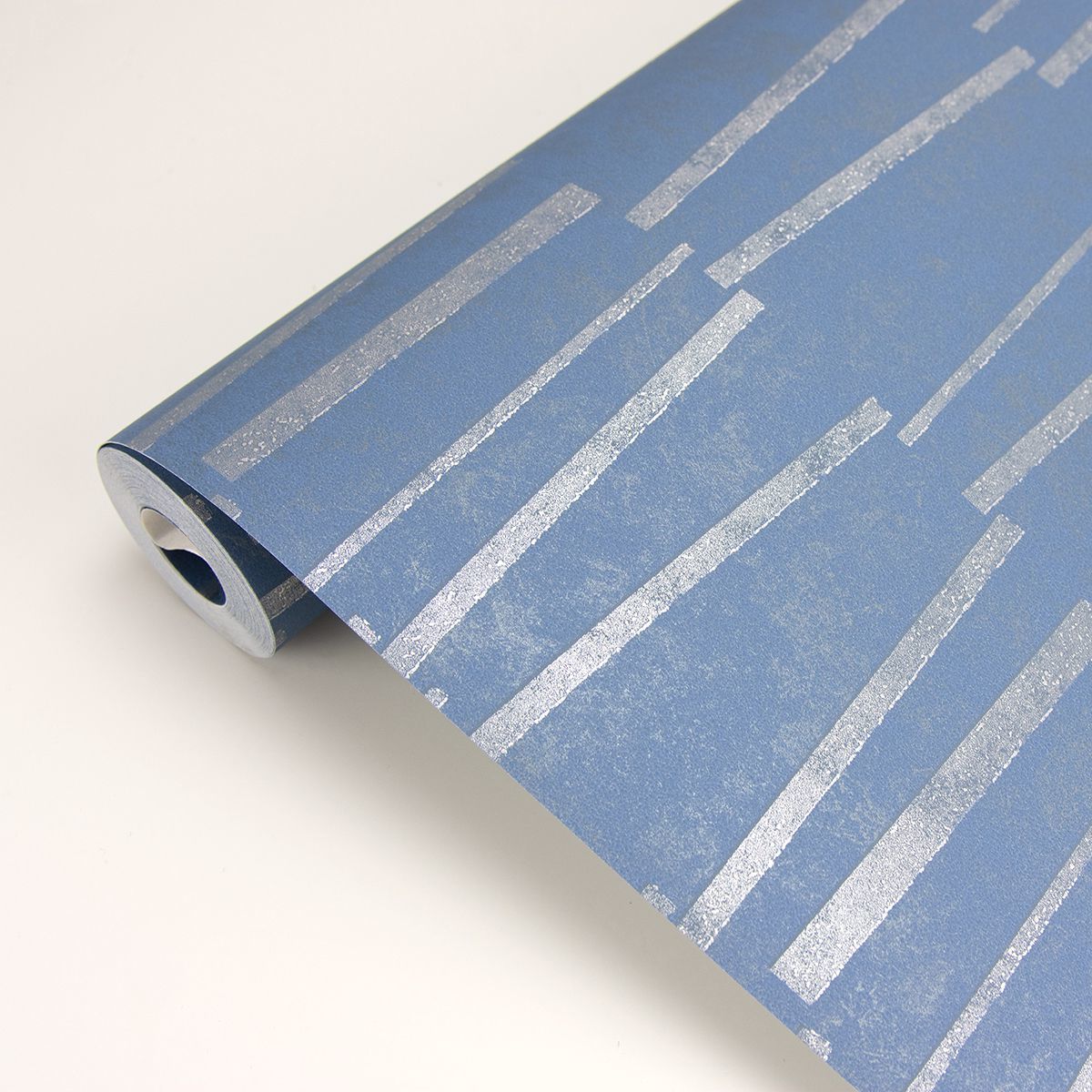 Luminescence Blue Abstract Stripe Wallpaper - Brewster Wallcovering