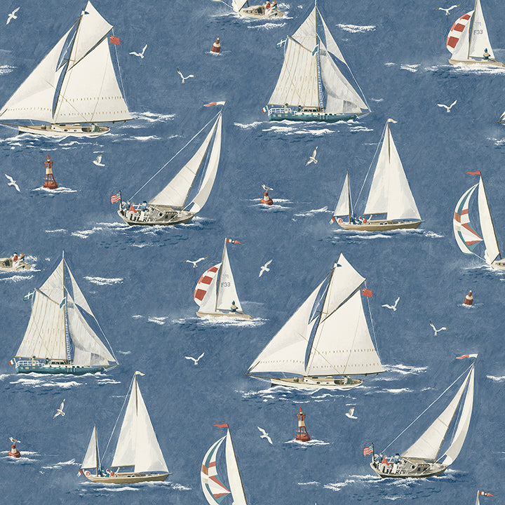 Picture of Leeward Navy Sailboat Wallpaper