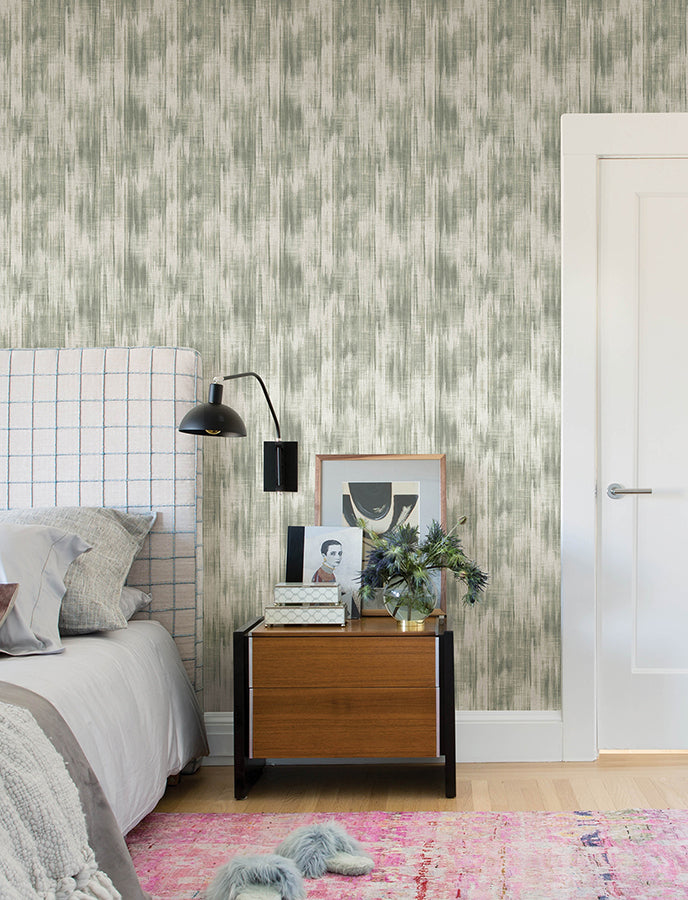 Marvel Green Ripple Wallpaper - Brewster Wallcovering