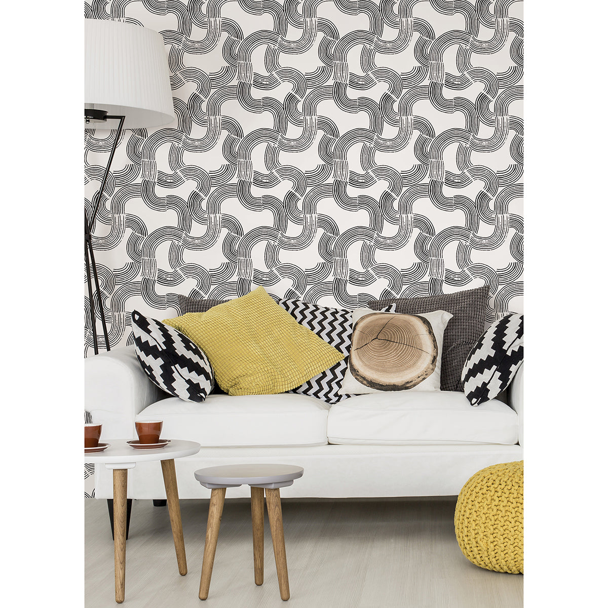 Noir Hokime Peel and Stick Wallpaper - Brewster Wallcovering