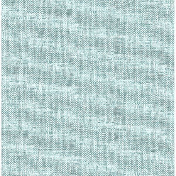 Aqua Poplin Texture Peel & Stick Wallpaper - Brewster Wallcovering