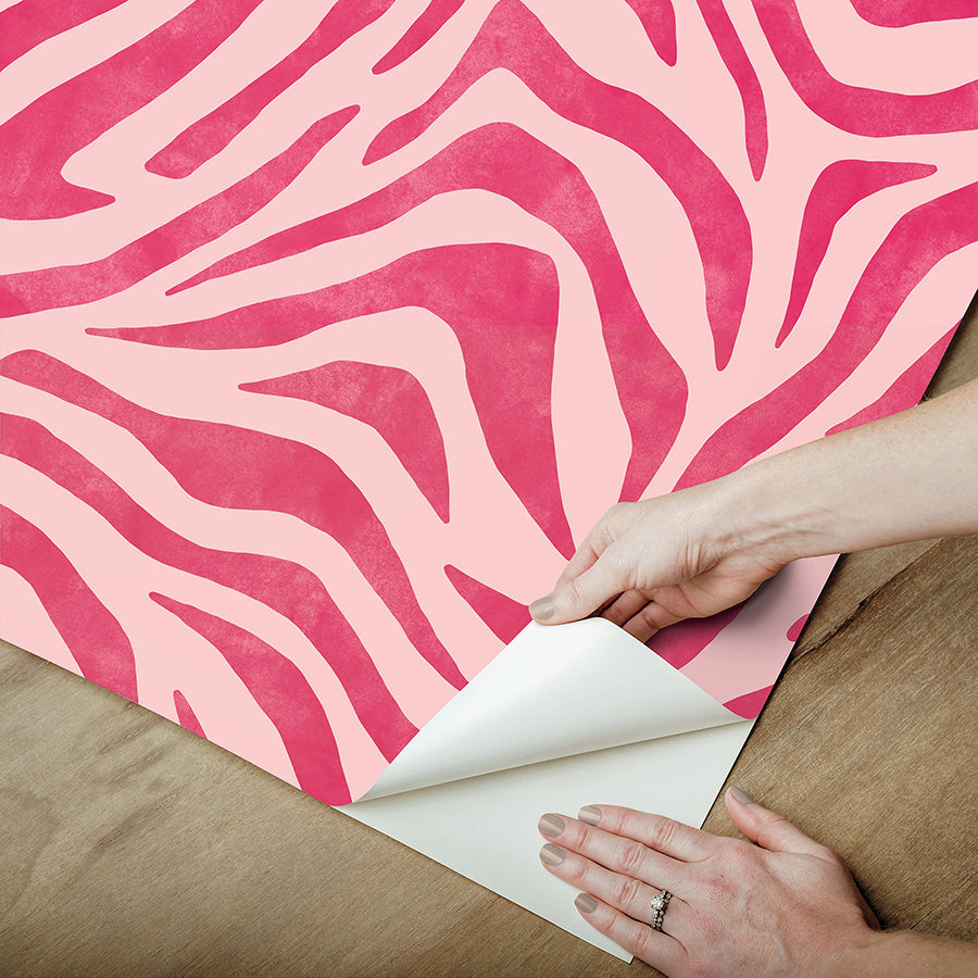 Pink and red RuZebra Peel and Stick Wallpaper - Brewster Wallcovering