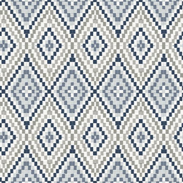 Picture of Ganado Navy Geometric Ikat Wallpaper