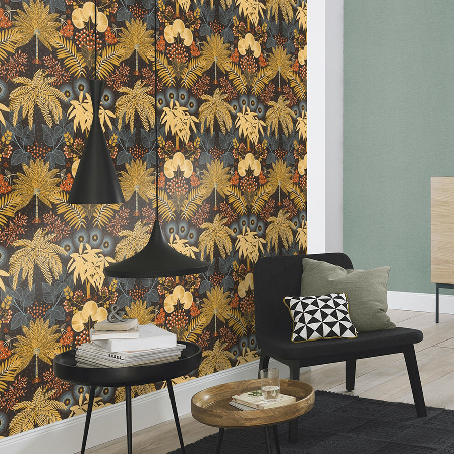 Leonor Mustard Bohemian Jungle Wallpaper - Brewster Wallcovering