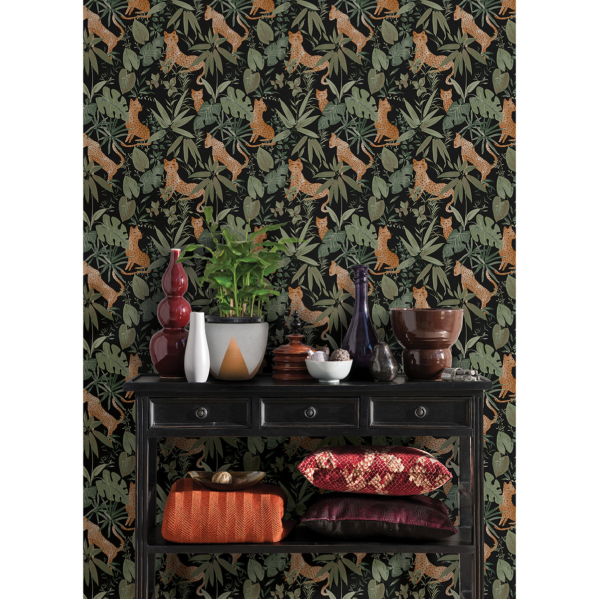 Midnight Jhalana Peel and Stick Wallpaper - Brewster Wallcovering