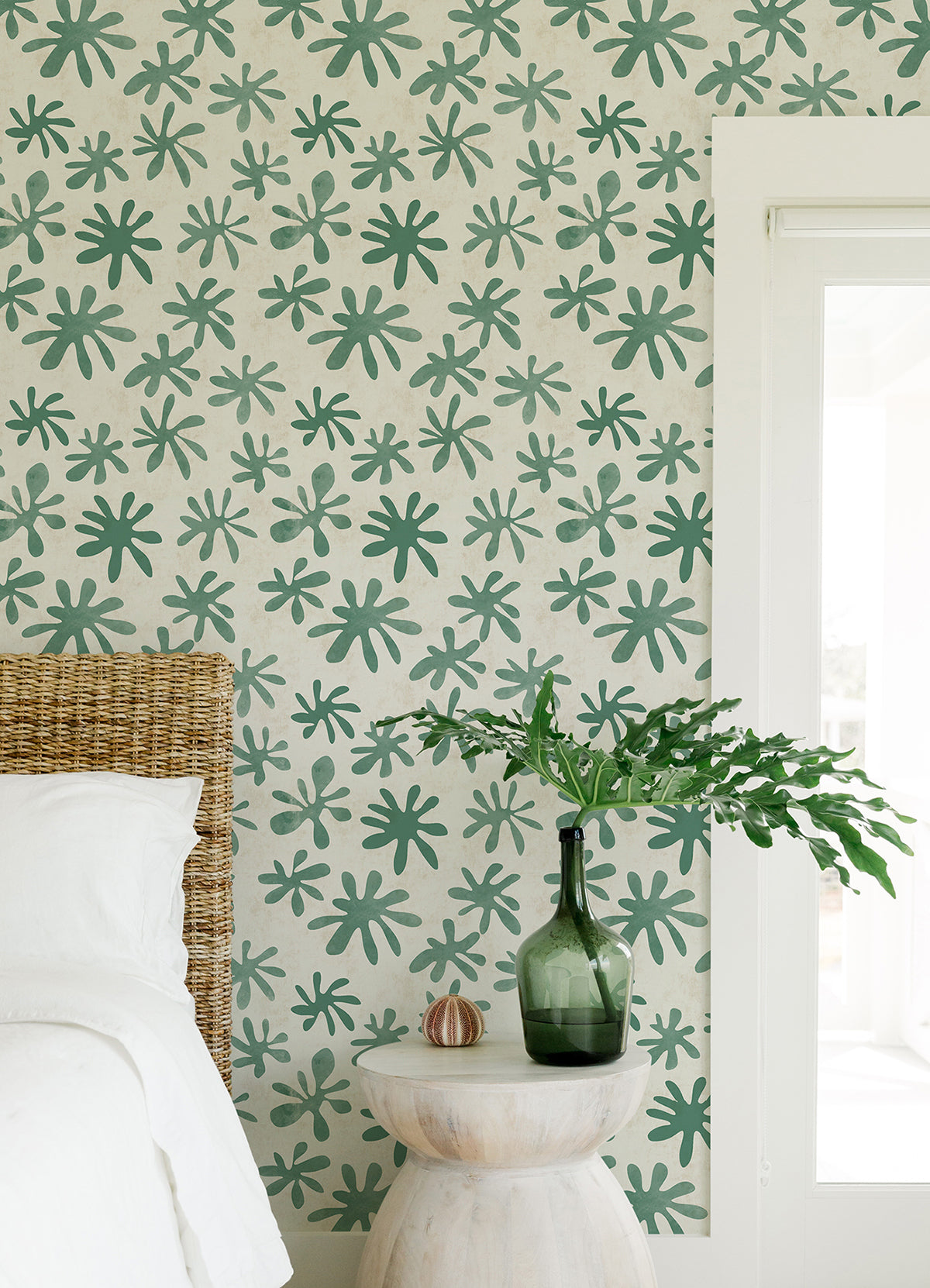 Green Field of Flowers Peel and Stick Wallpaper - Brewster Wallcovering