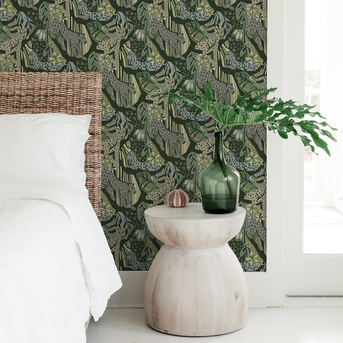 Greens Cat Nap Peel and Stick Wallpaper - Brewster Wallcovering