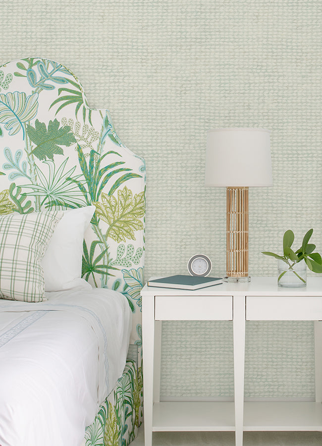 Wellen Aqua Abstract Rope Wallpaper - Brewster Wallcovering