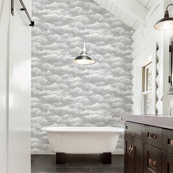 Solstice Opal Cloud Wallpaper - Brewster Wallcovering