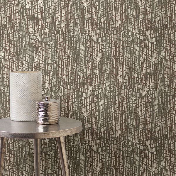 Shimmer Red Abstract Texture Wallpaper - Brewster Wallcovering