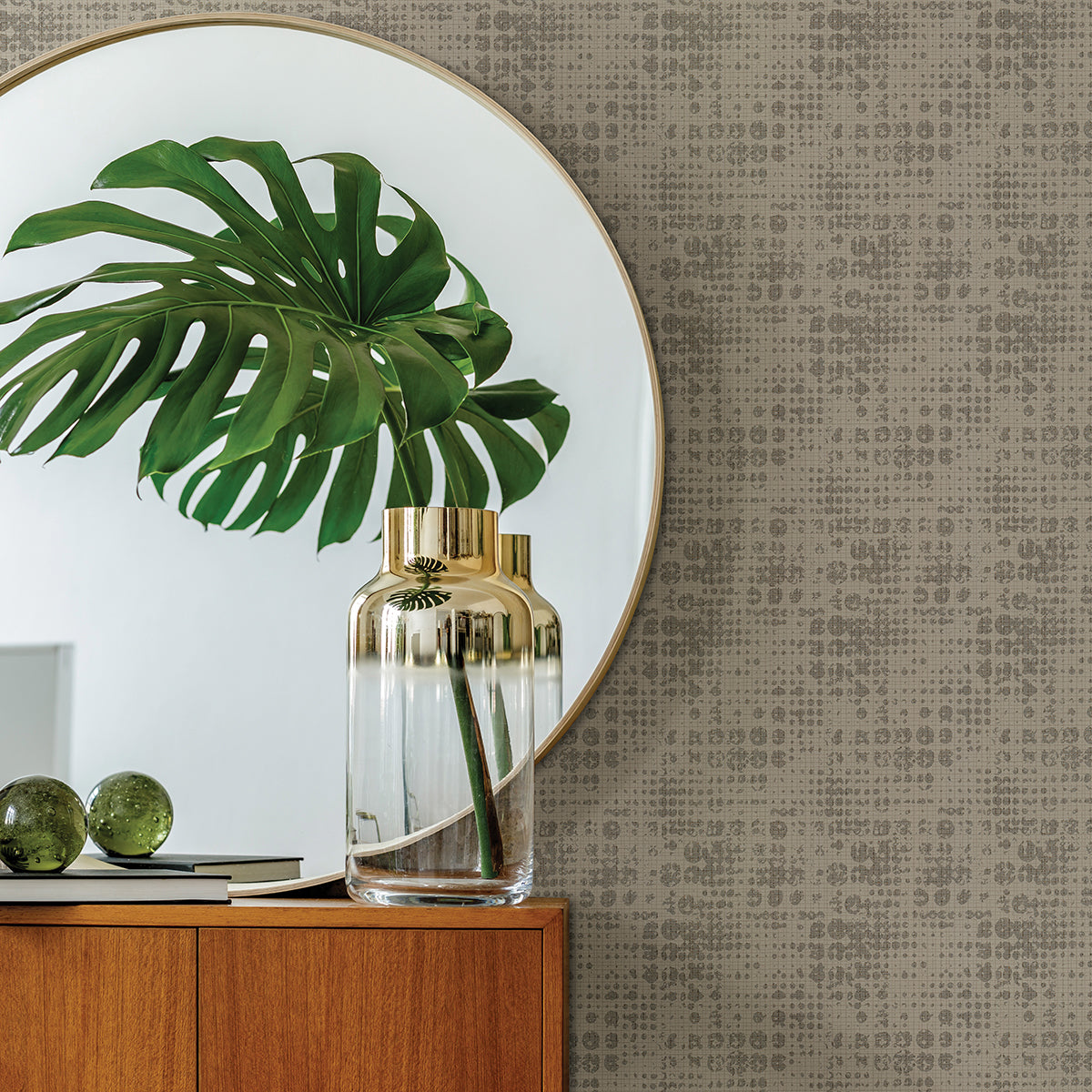 Celeste Gold Geometric Wallpaper - Brewster Wallcovering