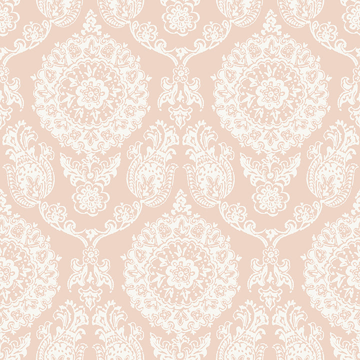 Picture of Helm Damask Blush Floral Medallion Wallpaper