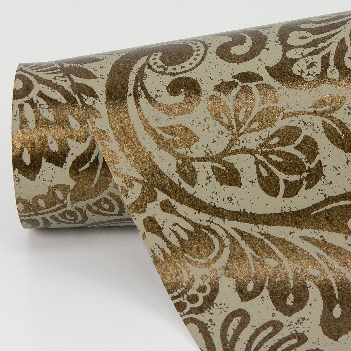 Picture of Artemis Bronze Floral Damask Wallpaper