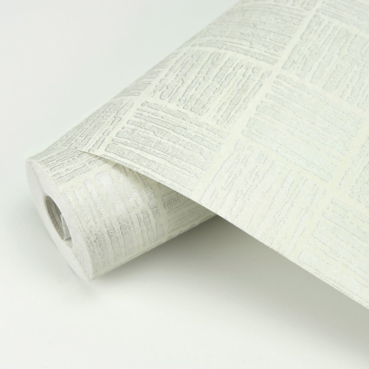 Glint Cream Distressed Geometric Wallpaper - Brewster Wallcovering