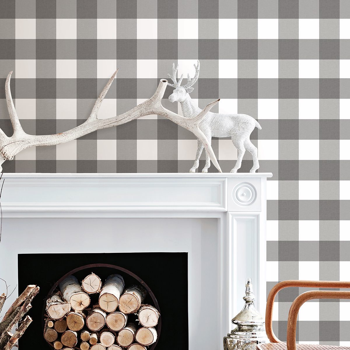 Homestead Plaid Peel and Stick Wallpaper - Brewster Wallcovering