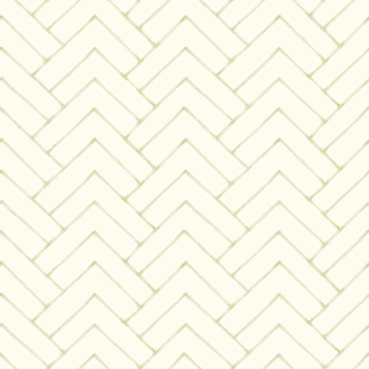 Picture of Oswin Light Yellow Tiered Herringbone Wallpaper