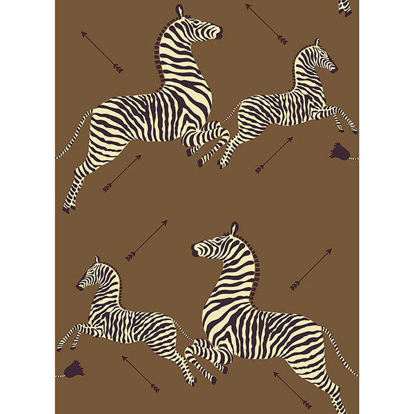 Picture of Safari Brown Zebra Safari Scalamandré Self Adhesive Wallpaper